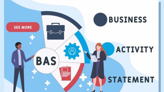 BAS - Business Activity Statement acronym. business concept background. vector illustration concept with keywords and icons. lettering illustration with icons for web banner, flyer,