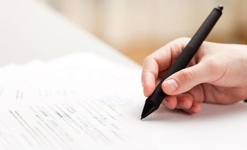 filling out a form