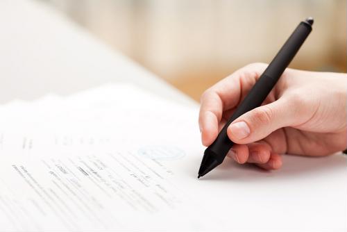 filling out a form